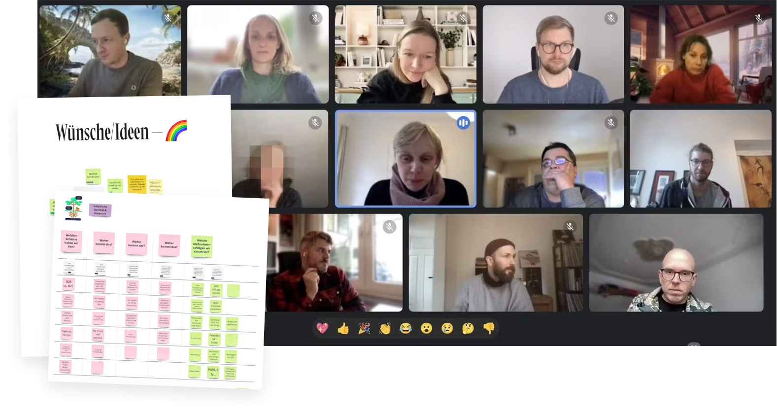 Screenshot from one of our remote retrospectives