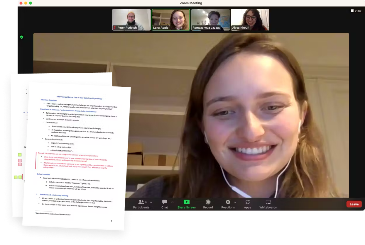 Screenshot from a Zoom meeting